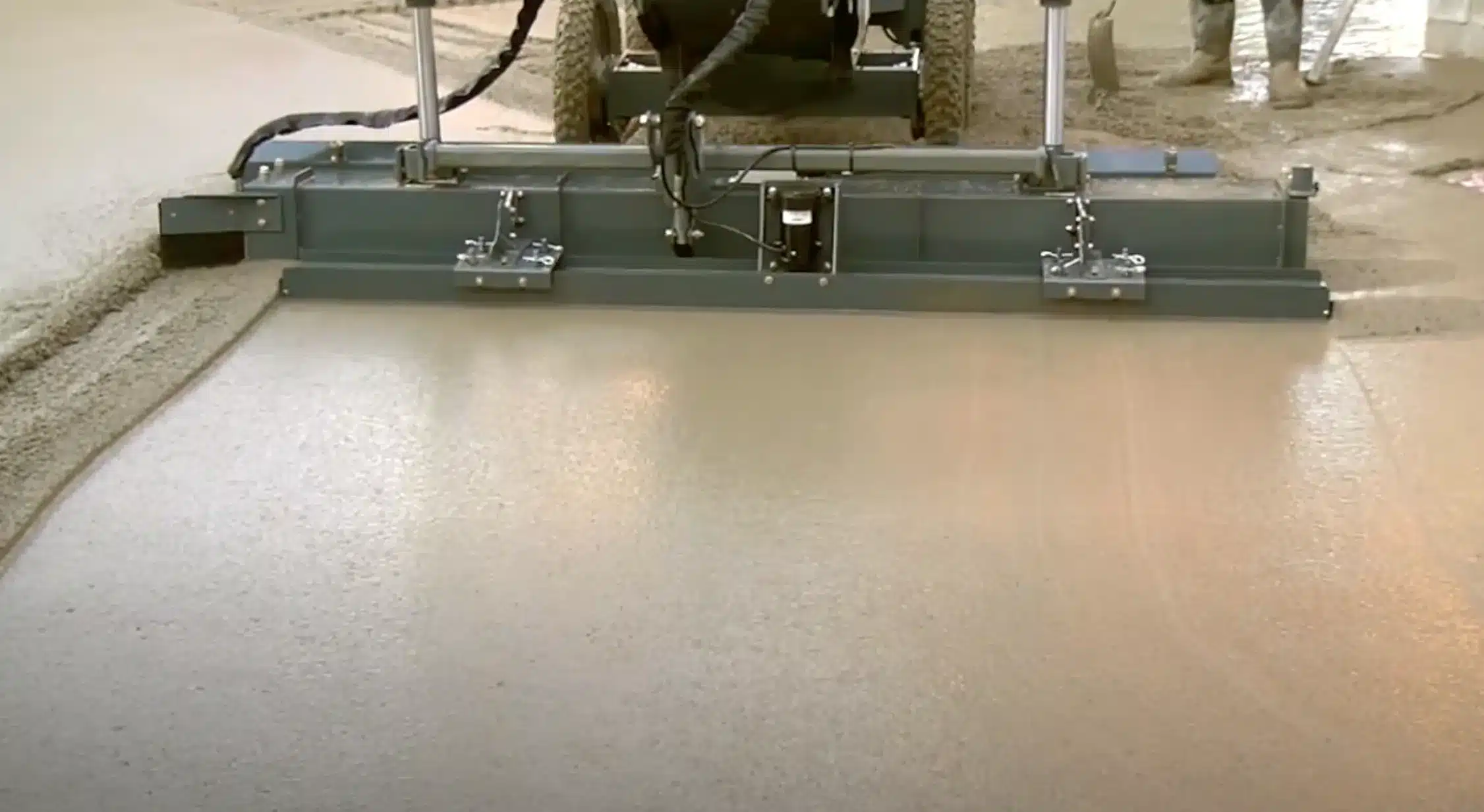 Step Three is the Laser-Screeded Pour and Striping.