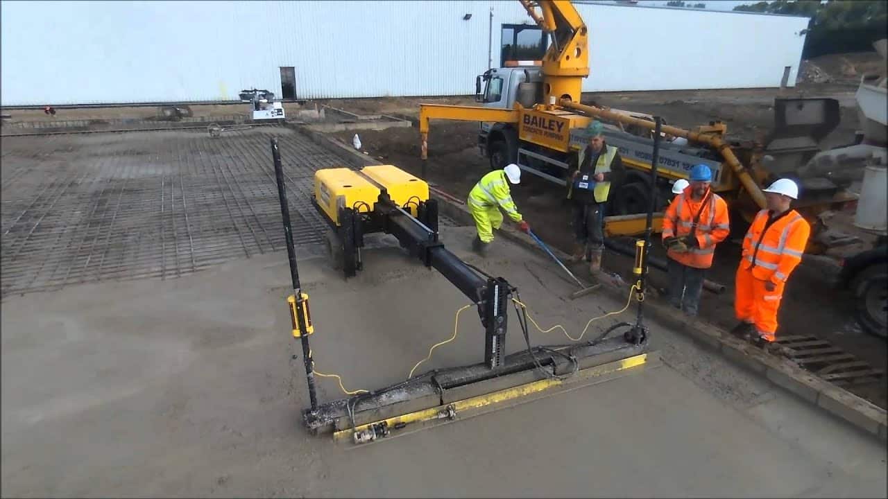 Step Two is the Laser-Guided Screeding and Pouring.